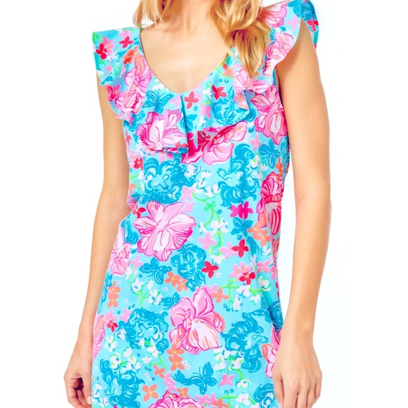 NWT Lilly Pulitzer Alessa Dress in Surf Blue Size Medium - Picture 1 of 5